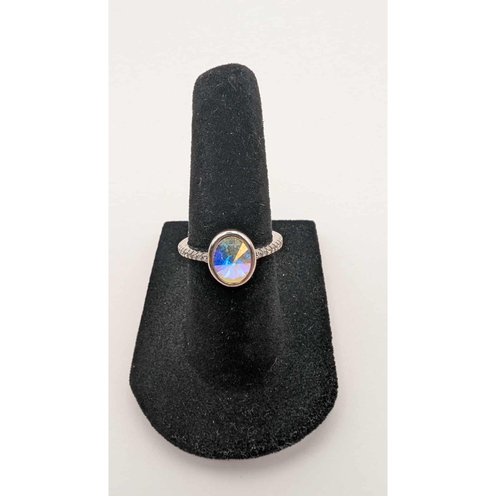 Vintage Aurora‎ Colored Ring With Rainbow Middle Stone - Size 5